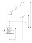 Deante Alpinia Vital Bateria umywalkowa stojąca
