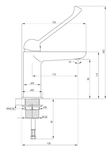 Deante Alpinia Vital Bateria umywalkowa stojąca