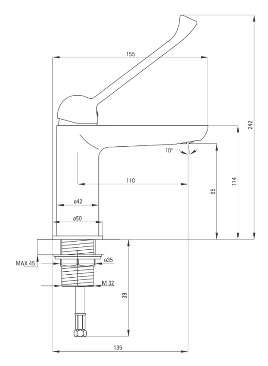 Deante Alpinia Vital Bateria umywalkowa stojąca
