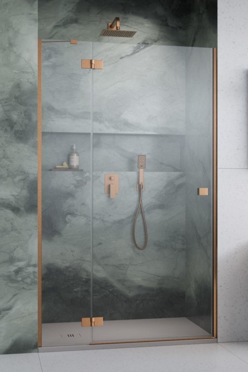 Drzwi prysznicowe Radaway Essenza 8 Brushed Copper DWJ lewe