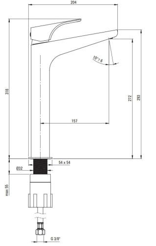 Bateria umywalkowa wysoka chrom Hiacynt Deante