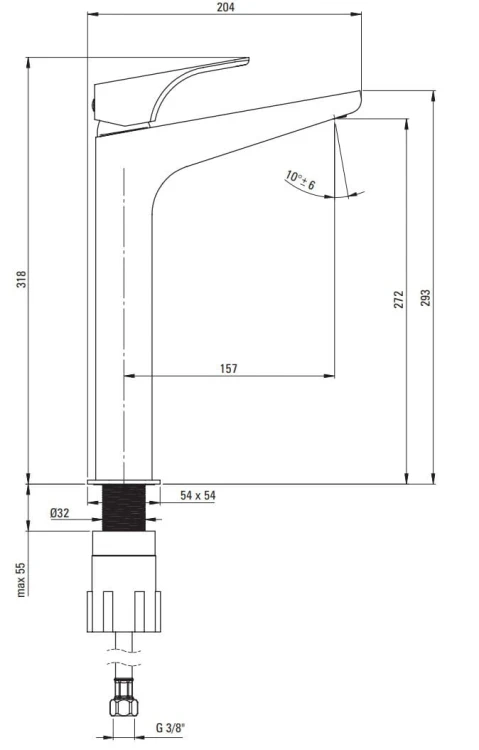 Bateria umywalkowa wysoka chrom Hiacynt Deante