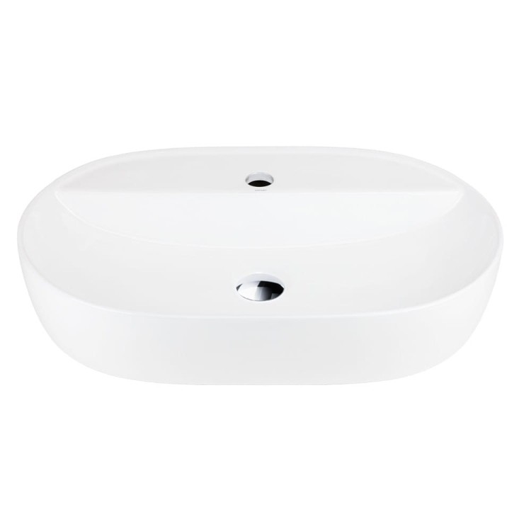 Umywalka nablatowa olvena uc5658ch 600x400x120mm otwór na baterię chromowany korek