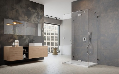 Kabina prysznicowa Essenza Pro Brushed Nickel KDJ+S Radaway prawa nikiel