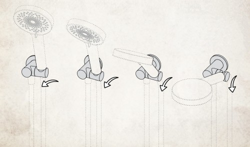 Przyłącze kątowe z uchwytem na słuchawkę mosiądz Cascada Deante