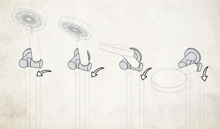 Przyłącze kątowe z uchwytem na słuchawkę mosiądz Cascada Deante