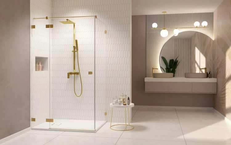 Kabina prysznicowa Radaway Essenza Pro 8 Brushed Gold KDJ lewa