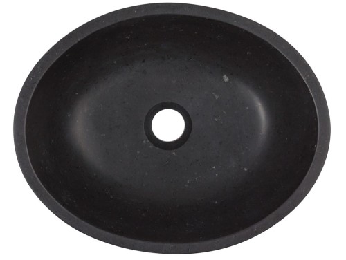 Umywalka kamienna nablatowa Kelud AD naturalnie czarny granit