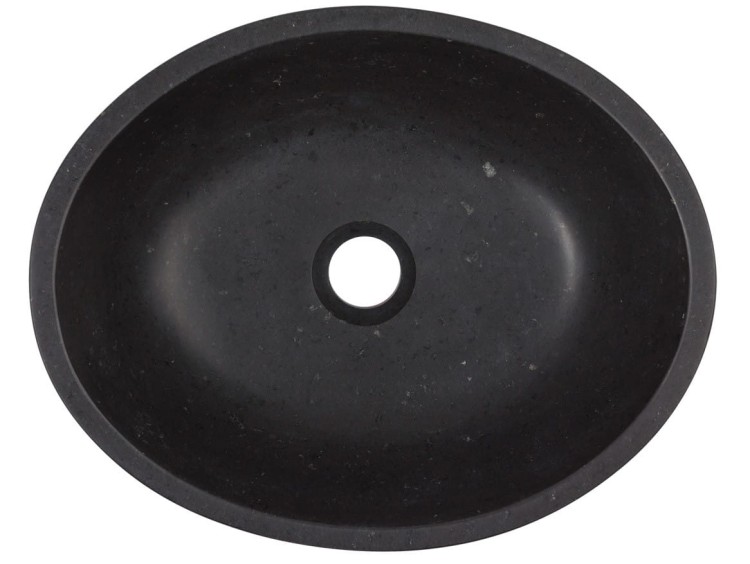 Umywalka kamienna nablatowa Kelud AD naturalnie czarny granit