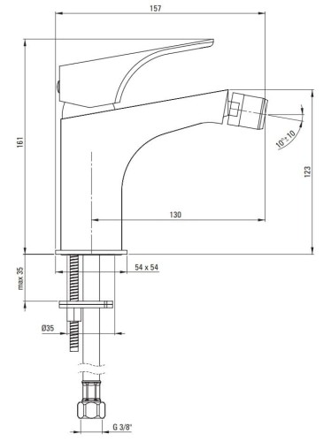 Bateria bidetowa stojąca chrom Hiacynt Deante