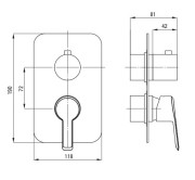 Element zewnętrzny do BOXa mieszaczowego titanium Arnika Deante
