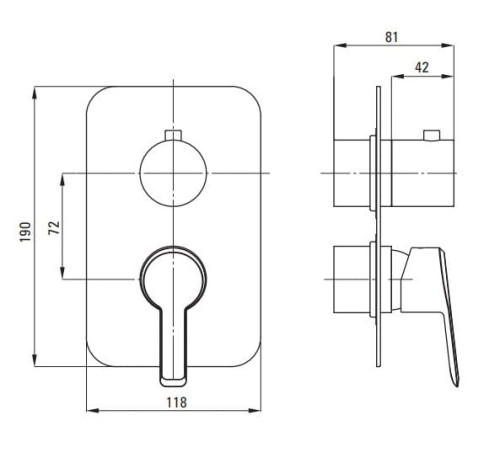 Element zewnętrzny do BOXa mieszaczowego titanium Arnika Deante