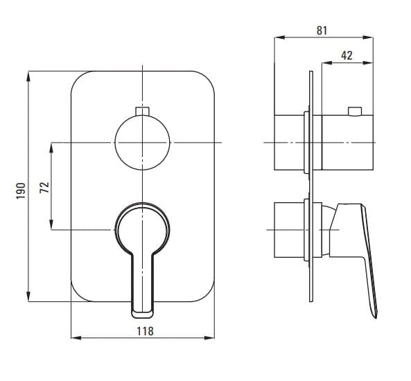Element zewnętrzny do BOXa mieszaczowego titanium Arnika Deante