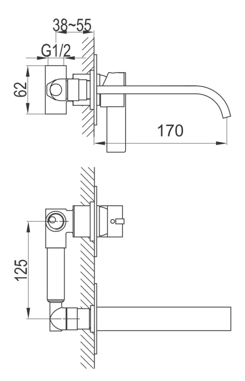 Bateria umywalkowa podtynkowa KOHLMAN Dexame QW180D