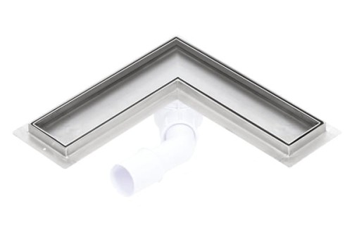 Odpływ liniowy narożny z flanszą Kesmet 90x90 cm z rusztem