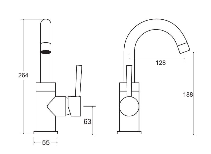 Bateria umywalkowa stojąca Besco ILLUSION II złota