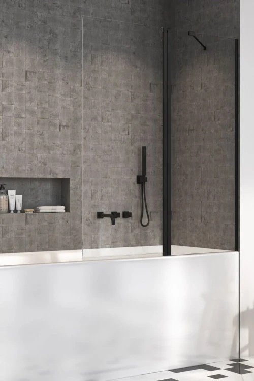 Parawan nawannowy Radaway Nes Black PND II prawy