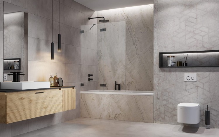 Parawan nawannowy Radaway Essenza Pro Brushed GunMetal PND II lewy