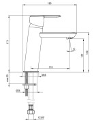 Bateria umywalkowa stojąca Arnika Deante złoto szczotkowane