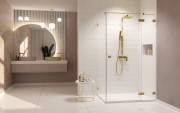 Kabina prysznicowa Essenza Pro Brushed Gold KDJ Radaway prawa złota