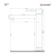 Bateria umywalkowa corsan cmb7512gm lugo wysoka gunmetal