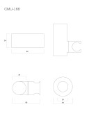 Uchwyt prysznicowy corsan cmu166bl czarny do słuchawki prysznicowej