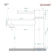 Bateria umywalkowa corsan cmb7511bgl lugo złoto szczotkowane