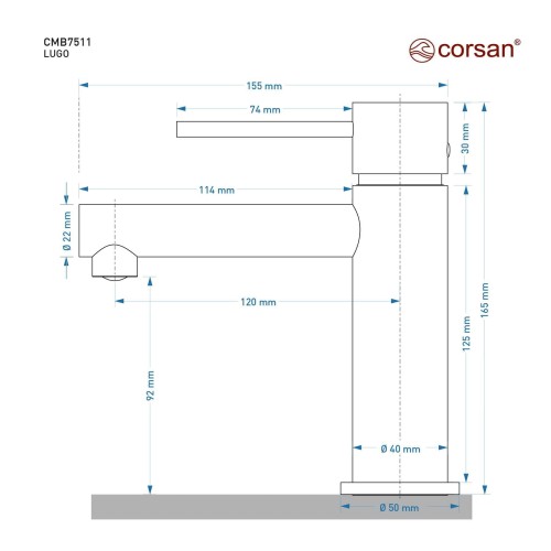 Bateria umywalkowa corsan cmb7511bgl lugo złoto szczotkowane
