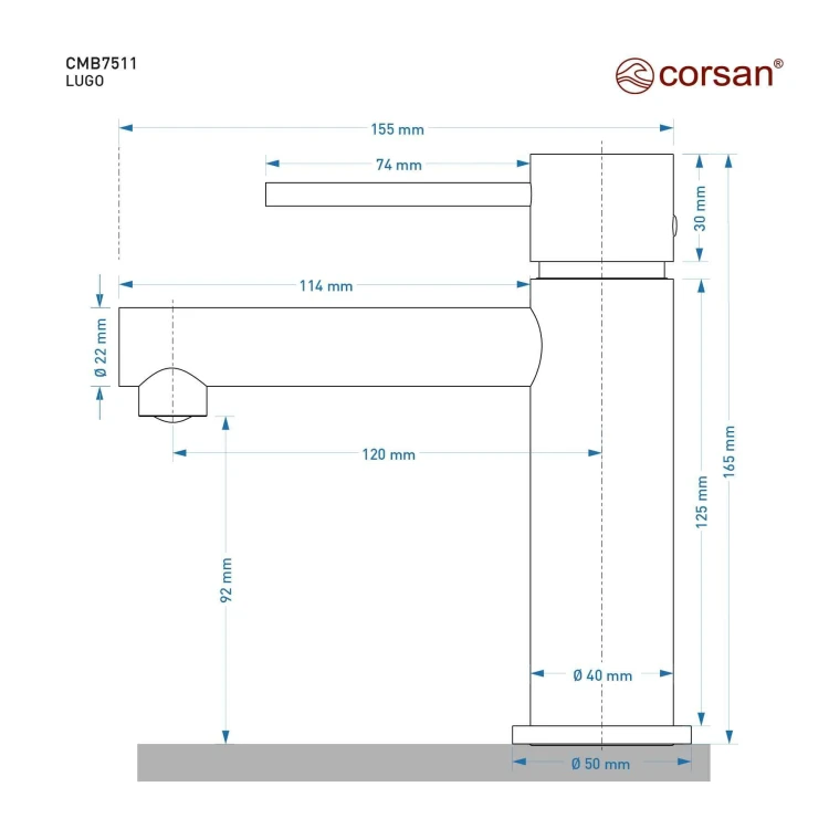 Bateria umywalkowa corsan cmb7511bgl lugo złoto szczotkowane