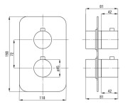 Element zewnętrzny do BOXa termostatycznego złoty Deante