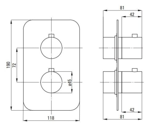 Element zewnętrzny do BOXa termostatycznego złoty Deante