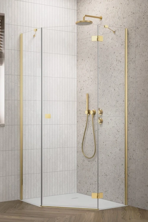 Kabina pięciokątna Radaway Essenza 8 Gold PTJ prawa