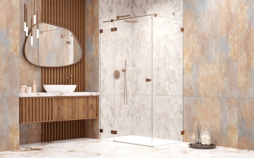 Kabina prysznicowa Essenza Pro Brushed Copper KDJ Radaway lewa miedź