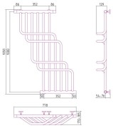 Grzejnik łazienkowy Sunerzha Cascade Bis 100x85cm stal polerowana