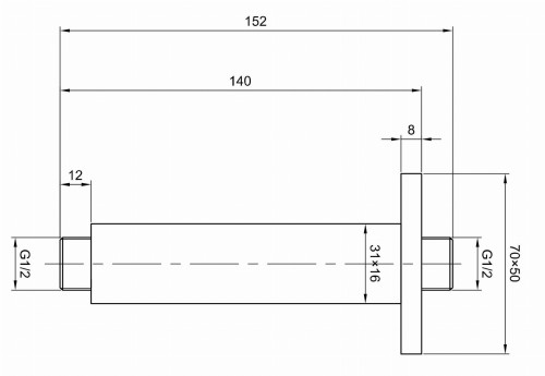 Ramię sufitowe 12 cm KOHLMAN CN