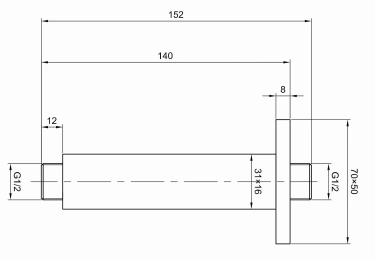 Ramię sufitowe 12 cm KOHLMAN CN