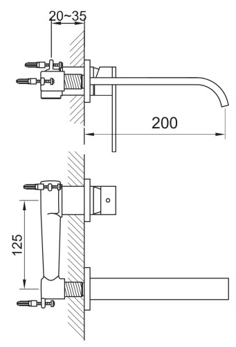 Bateria umywalkowa podtynkowa KOHLMAN Nexen-S SQW183U