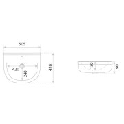 Umywalka wisząca Bart 500 Lavita