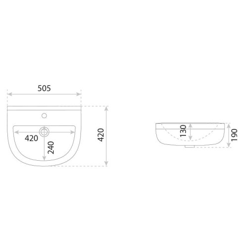 Umywalka wisząca Bart 500 Lavita
