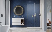 Kabina prysznicowa Furo Brushed Gold Walk-in Radaway prawa