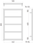 Grzejnik łazienkowy Sunerzha Bodes 80x50 stal polerowana
