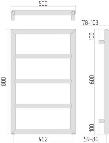 Grzejnik łazienkowy Sunerzha Bodes 80x50 stal polerowana