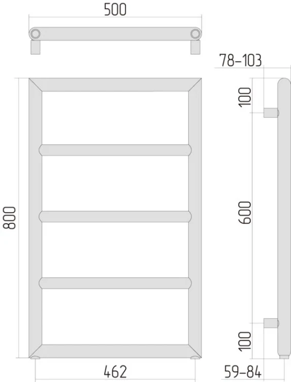 Grzejnik łazienkowy Sunerzha Bodes 80x50 stal polerowana