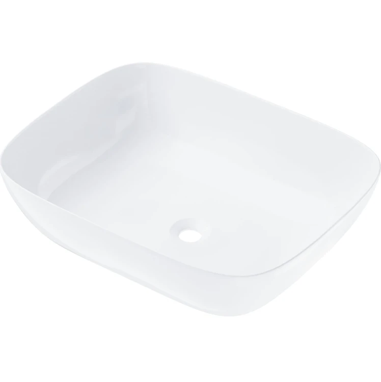 Umywalka nablatowa mono prostokątna 500x400x145 mm z korkiem białym