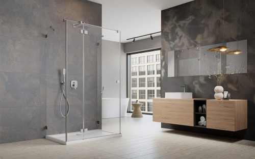 Kabina prysznicowa Essenza Pro Brushed Nickel KDJ+S Radaway lewa nikiel