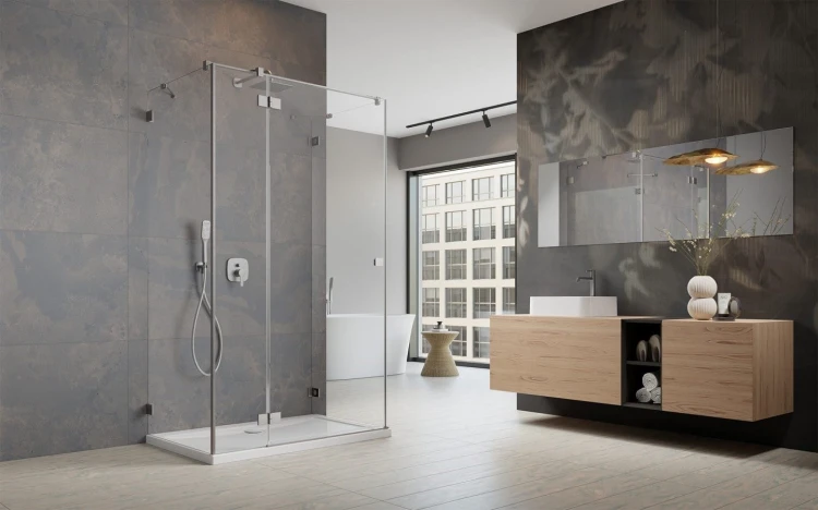 Kabina prysznicowa Essenza Pro Brushed Nickel KDJ+S Radaway lewa nikiel