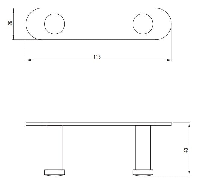 Haczyk podwójny na listwie chrom Jasmin Deante