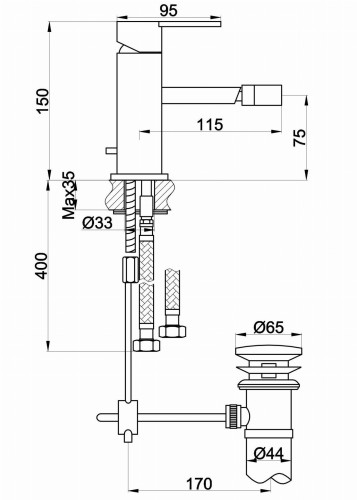 Bateria bidetowa stojąca KOHLMAN Gixs QB130G