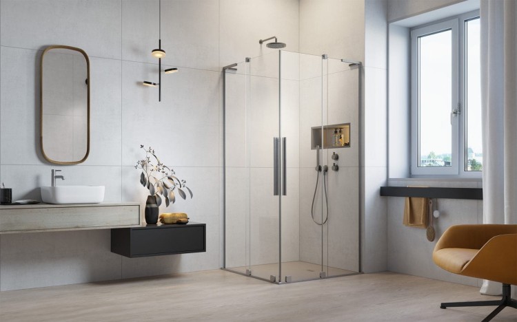 Kabina prysznicowa Furo SL Brushed Nickel KDD Radaway nikiel