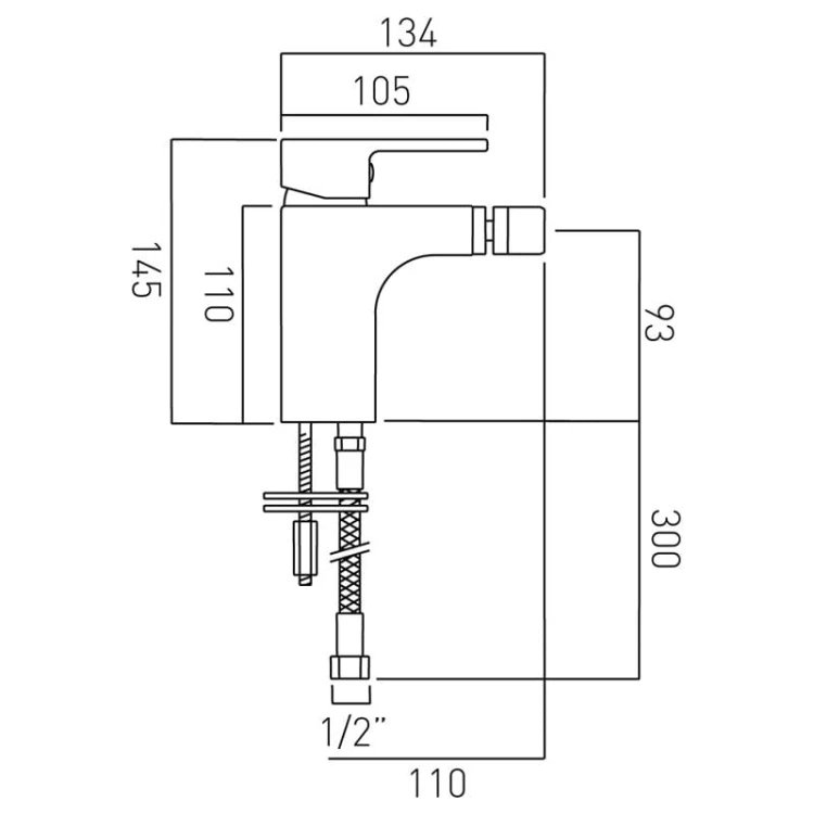 Bateria bidetowa z korkiem automatycznym Vado Life